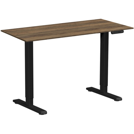 Стол с электроприводом WellDesk Prime, 1300x675х18 мм, черный, дуб Санта-Фе винтаж