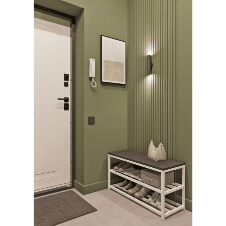 Обувница ALLERD 2 RION, белый муар, 830х320х450, Металл Бруклин