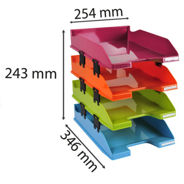 Модуль горизонтальный Exacompta Combo MIDI, 4 лотка, разноцветный