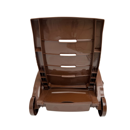 Шезлонг складной на колесах, пластик, шоколадный