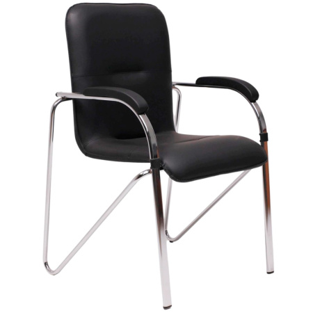 Стул EVERPROF Samba Chrome, хром, кожзам, черный