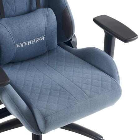 Кресло игровое EVERPROF Ghost ткань, синий, крестов. металл