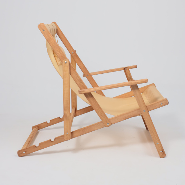 Кресло-шезлонг DYATEL с подлокотниками, ткань, бежевый, массив сосны Кресло-шезлонг DYATEL с подлокотниками, ткань, бежевый, массив сосны